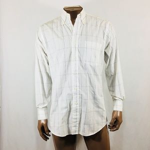 Men's White Striped Dress Shirt 15.5/32-33